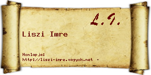Liszi Imre névjegykártya